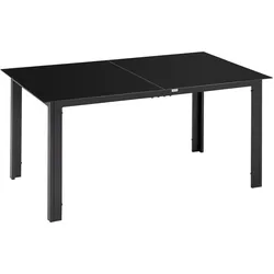 GARTENTISCH, Schwarz, Aluminium, Glas
