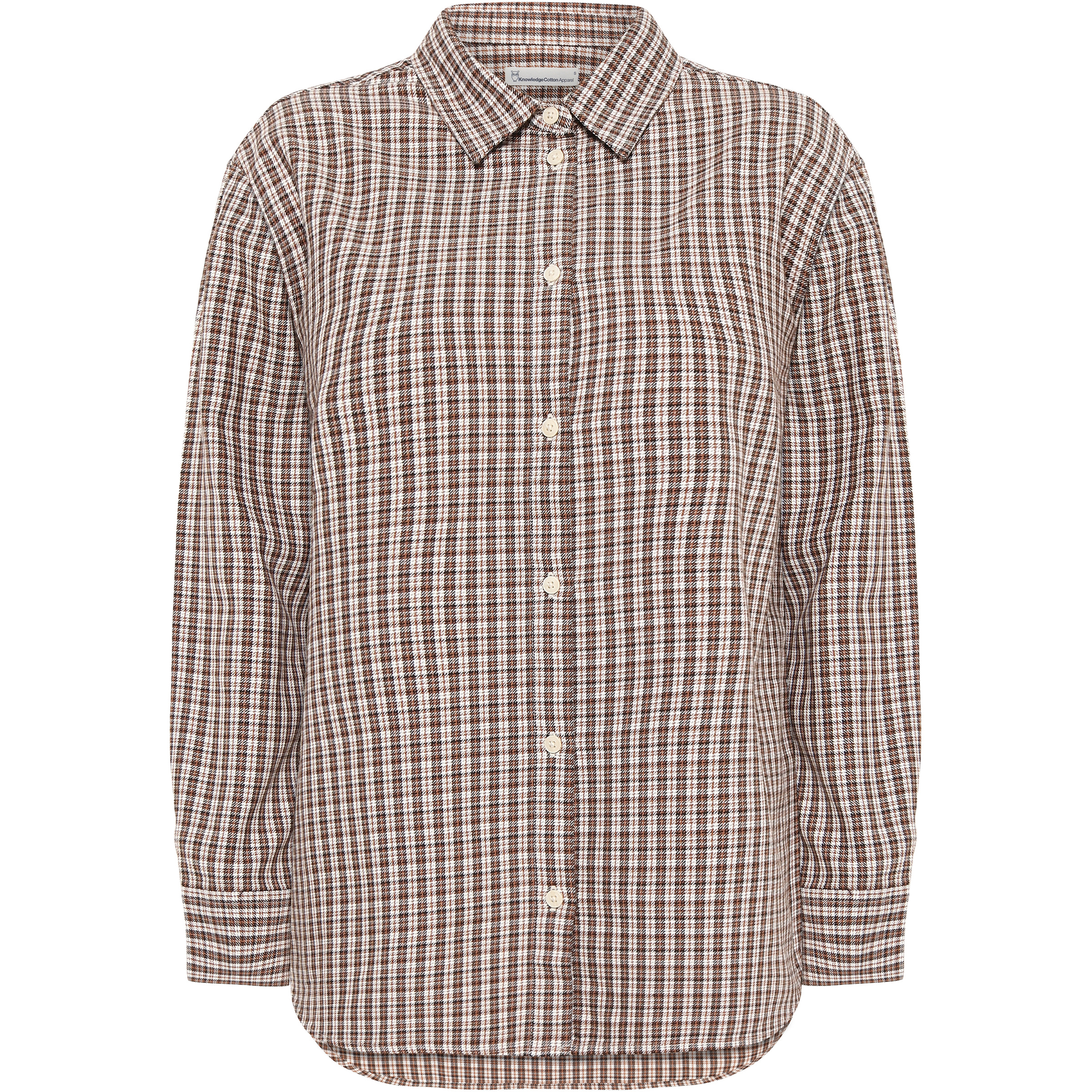 KnowledgeCotton Apparel Vega Relaxed Check Damen Hemden braun Größe L Lifestyle Hautfreundlich
