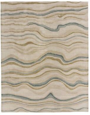 NAVATEXTURA Brisk Gray Hand-tufted Abstract Line Rug
