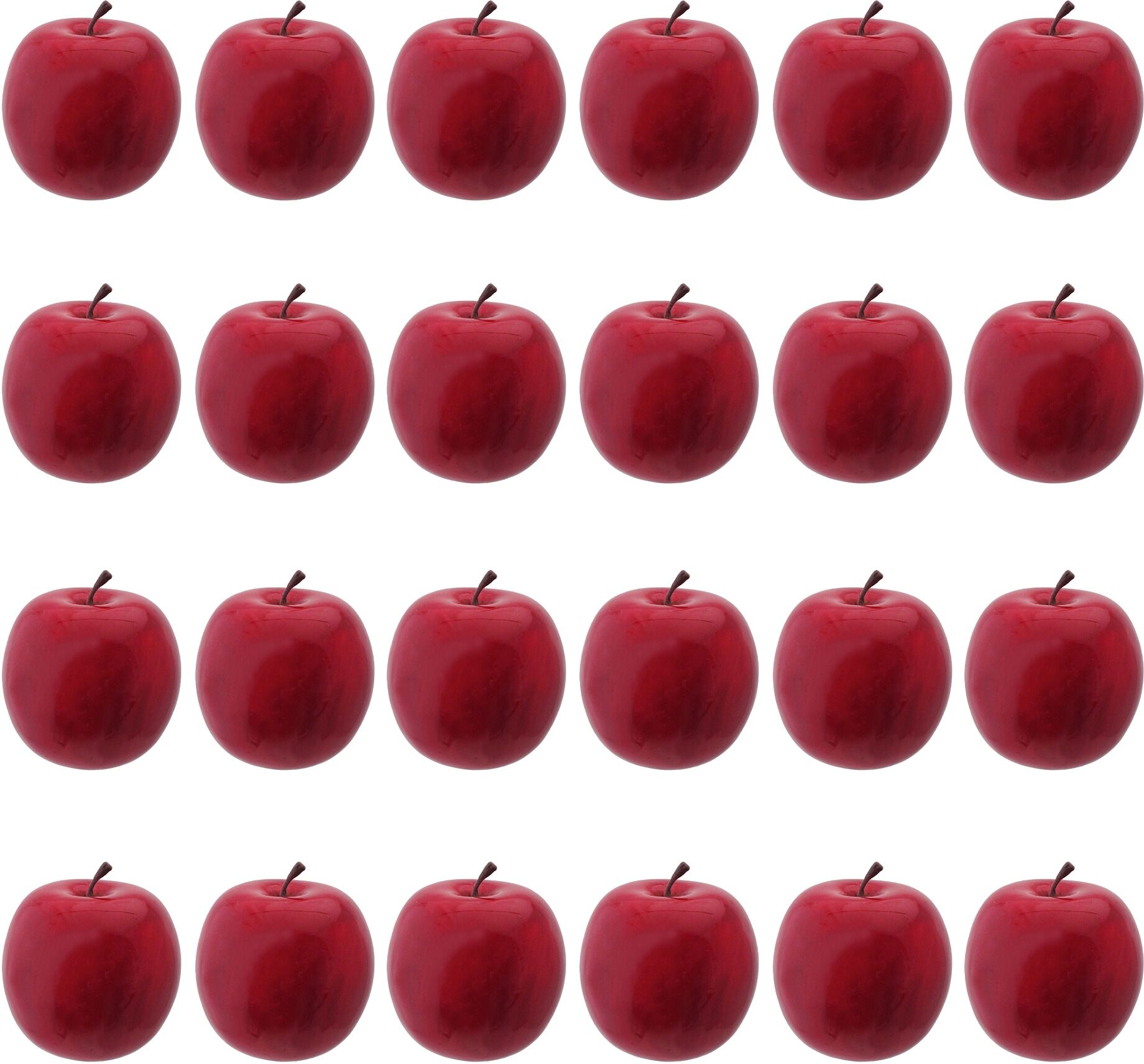 Dekokugel CREATIV DECO "Weihnachtsdeko rot", rot, H:6,5cm Ø:6,5cm, Kunststoff, Dekofiguren, Dekokugel, Apfel, Ø ca. 6,5 cm rot B/H/T: 6,5cm