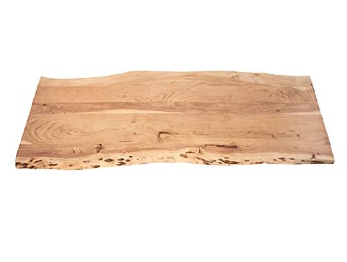 SAM Holzplatte Louis 180x60 cm Akazie Natur lackiert Baumkante Tischplatte Baumkanten-Platte, Akazienholz naturfarben massiv, für Heimwerker, Arbeitsplatten, Tische & Fensterbretter