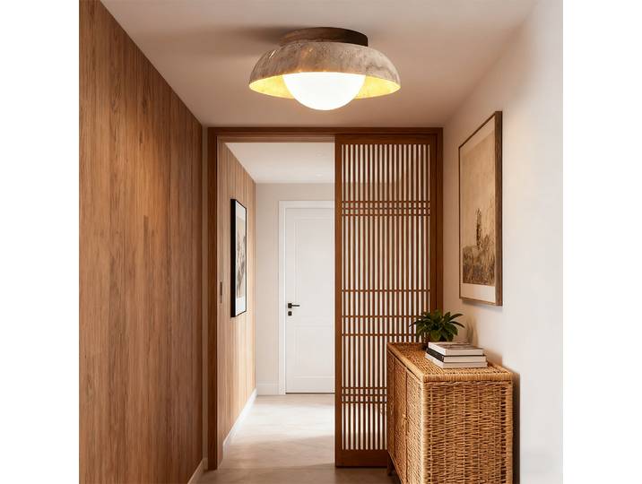 Plafonnier LED en pierre naturelle jaune travertin luminaires modernes décor couloir balcon chambre couloir plafonnier