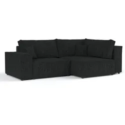 ECKSOFA AVION mit Schlaffunktion Schwarz im Neve Stoff