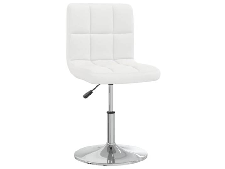 HKLGBVCR Esszimmerstühle, 6 Stück, weiß, Kunstleder, drehbar Höhenverstellbar, Basis aus verchromtem Stahl, bequemer Sitz, leicht zu reinigendes Kunstleder, modernes Design