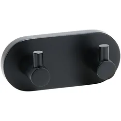 Brillantbad BARK Doppelkleiderhaken Messing Schwarz 50x120x55 mm für Bad & Küche >> zum Bohren