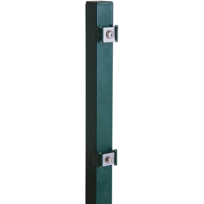 Zaunpfosten PEDDY SHIELD, grün, B:4cm H:120cm T:4cm, Stahl, Zaunpfosten, 120 cm Höhe, für Ein- und Doppelstabmatten