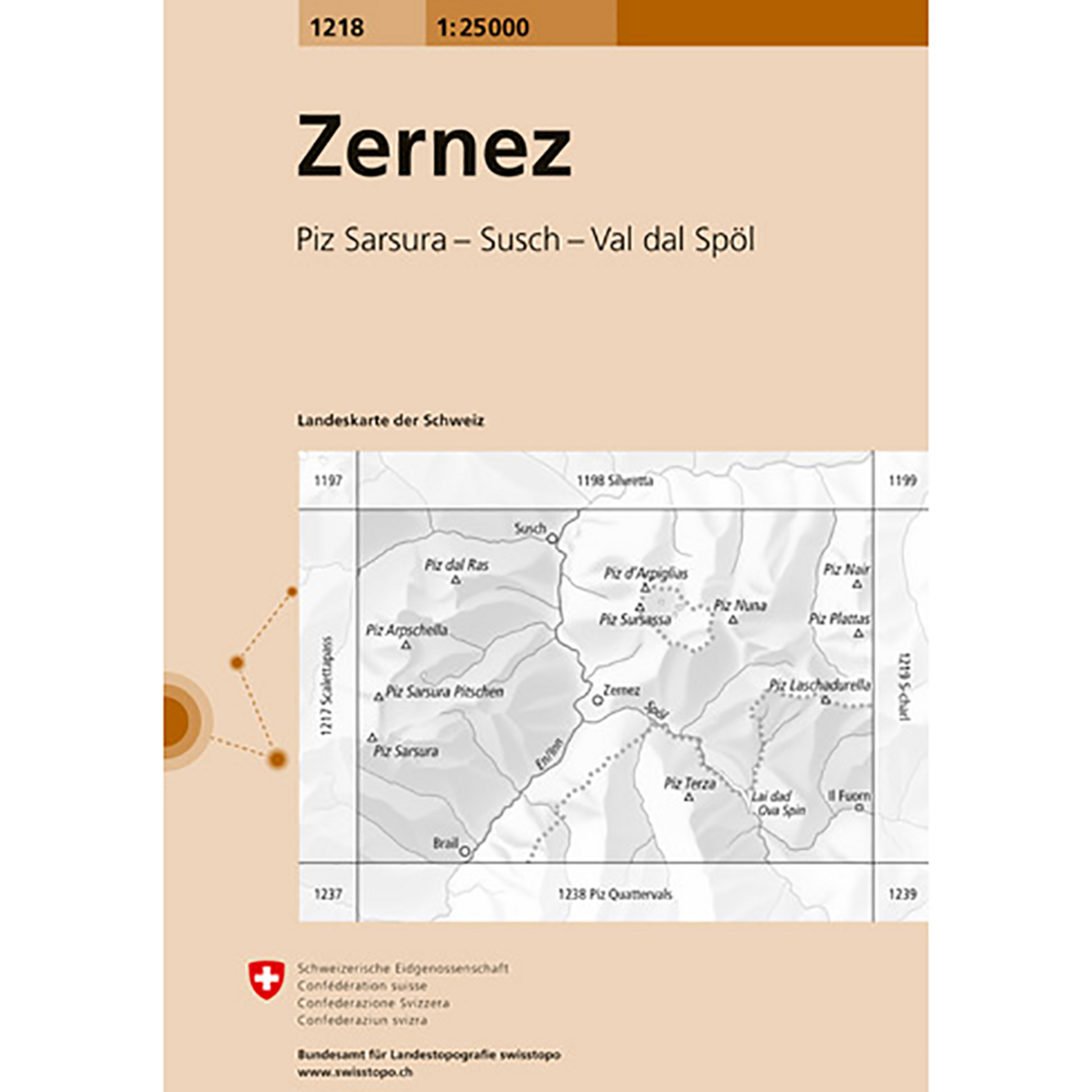 Swisstopo Zernez 1218 Landeskarte 1:25 000 Topografische Karten