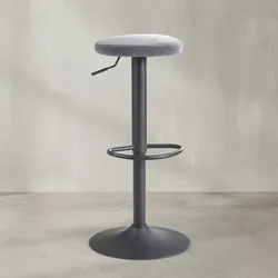 KADIMA DESIGN Barhocker CAMPANIA: 58-79 cm Sitzhöhe, Eisenmaterial, Samtbezug, 360° drehbar.