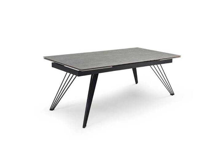 Table extensible 180/260 cm céramique gris marbré pieds filaires - ARIZONA 01 Meubletmoi