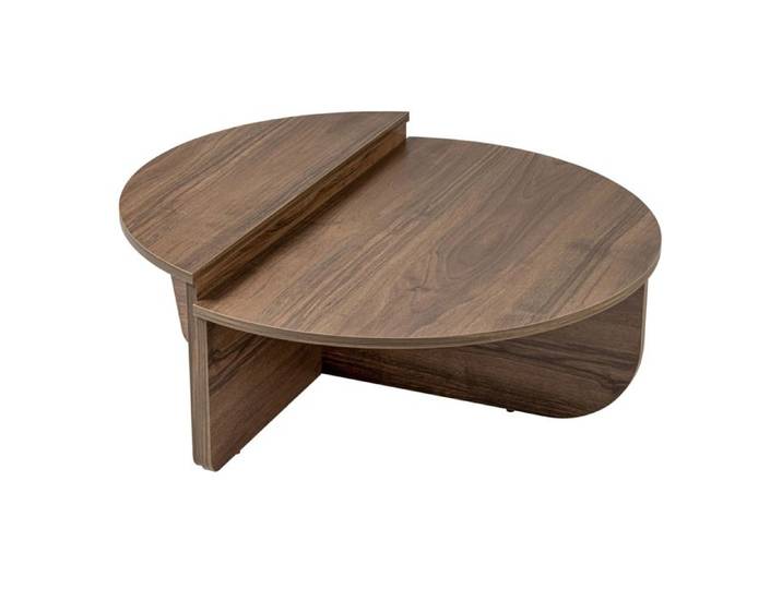 ELYNA - Table basse ronde couleur bois foncé D90 cm