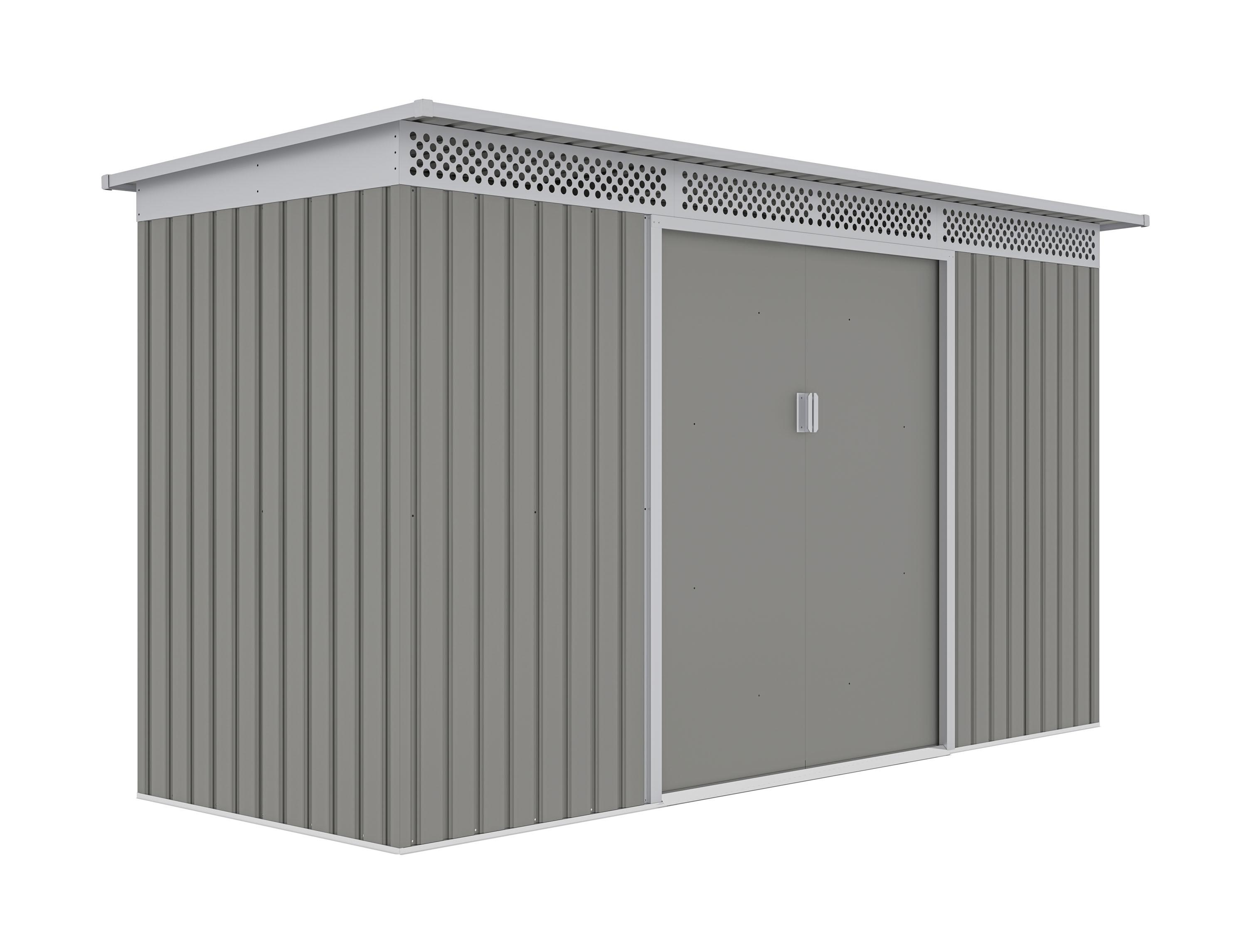 Gartenhaus G21 GRAH 483 - 340 x 142 cm, grau metallic