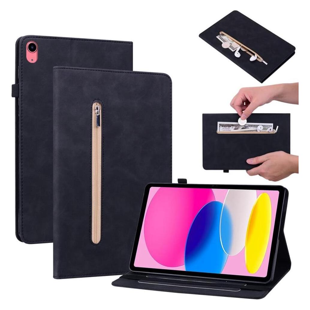 Cover-Discount iPad 2022 (10.Gen) - Schutzhüllle mit Zipper Tasche schwarz (Apple iPad 2022 (10. Gen)) (660202104B)