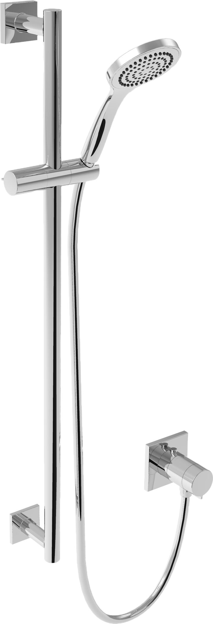 Keuco Ixmo set de douche 15 59609010002 avec thermostatique, rosace carrée, chromé