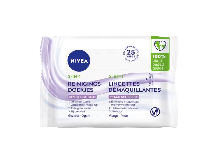 NIVEA Sensitive Reinigingsdoekjes Gezicht - Make-up Remover Doekjes - Gezichtsreiniger - 25 stuks