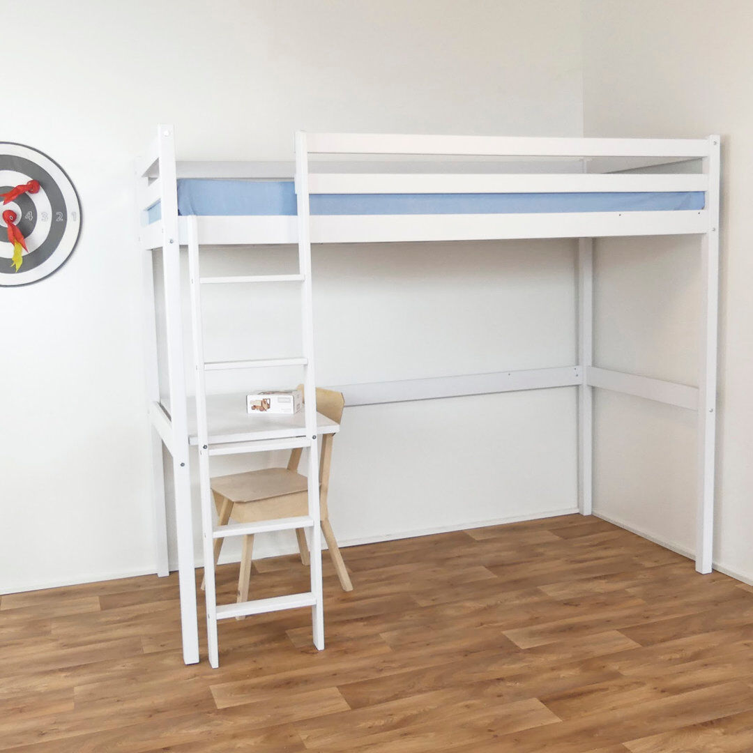 Mack + Milo Engelhardt Loft Bed with Desk White 75 x 160 cm