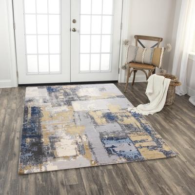 NAVATEXTURA Belice Transitional Blue/Multi Wool/Tencel Blend Area Rug