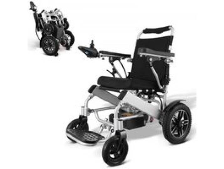 VEVOR Fauteuil roulant électrique pour adultes seniors, capacité de poids 136 kg, fauteuil roulant motorisé léger et pliable largeur 449,58 mm, chaise tout terrain alliage aluminium, dossier réglable
