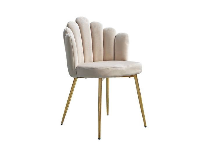 Lookway Polsterstuhl MARIS mit goldenen, verchromten Metallbeinen, 46x83x42 cm