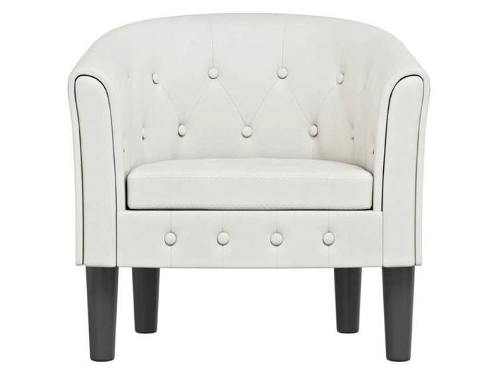 Blanc Fauteuil simple - SWEETY Chaise cabriolet blanc similicuir 70x56x68cm CL99835267796