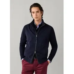 Hackett London für Herren. HM4000224 Weste aus Fell Rib marineblau (S), Lässig, Wildleder