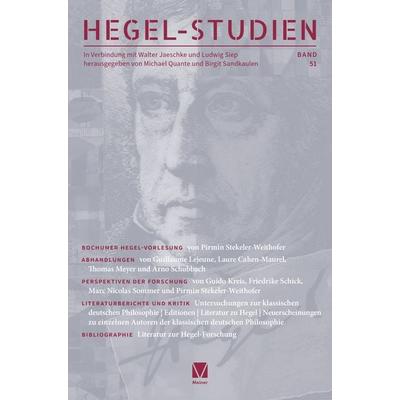 Hegel-Studien Band 51, Taschenbuch von , Meiner, F, 978-3-7873-4793-3