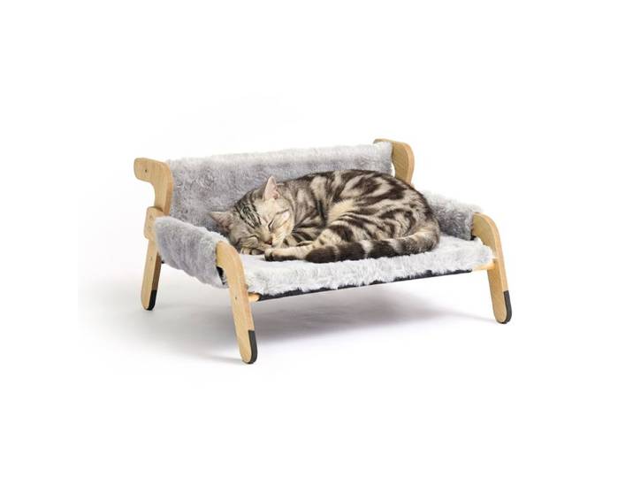Relaxdays Erhöhtes Katzenbett mit Plüsch