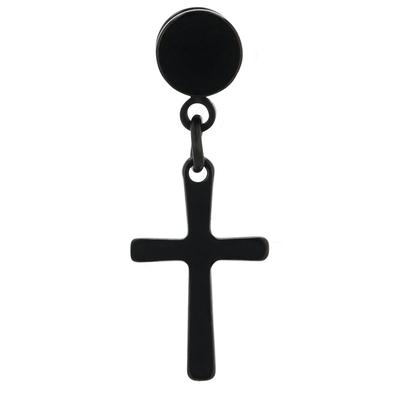 Kettenanhänger ADELIA´S "Anhänger – Kreuz Kreuzanhänger aus Edelstahl", schwarz, Schmuckanhänger, Damen, Edelstahl, Kettenanhänger, Ideal zum Verschenken – schlicht und stilvoll