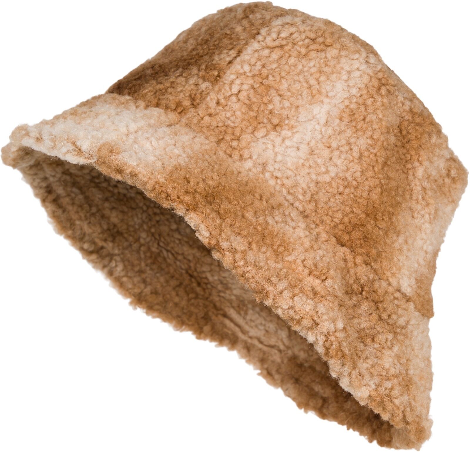 Fischerhut STYLEBREAKER "Teddyfell Fischerhut Ombré", Damen, braun (braun, beige), Obermaterial: 100% Polyester PES., Modisch, Hüte Fischerhut