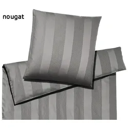 Elegante Bettwäsche Metropolis - 155x220 cm + 40x80 cm	nougat
