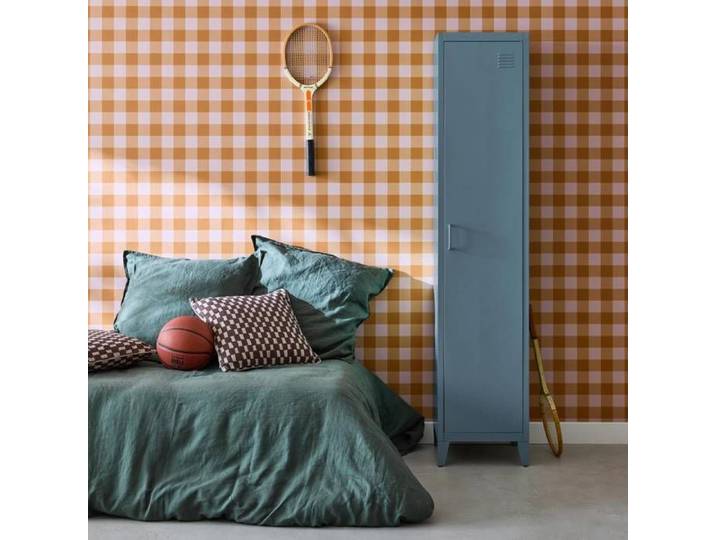 Armoire chambre en acier bleu 4 espaces de rangement. casier