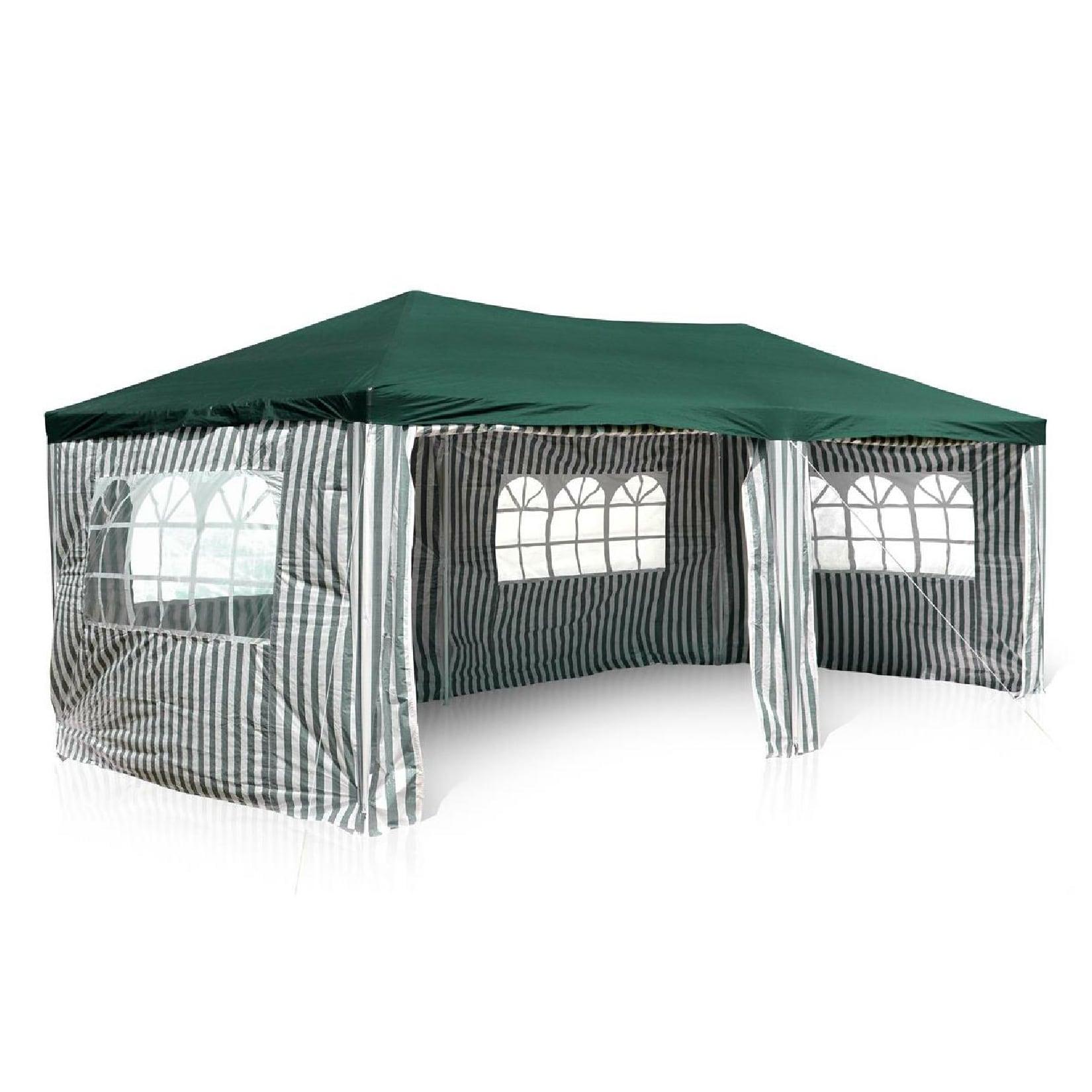 VCM Pavillon Maße ca. 3x6 m wasserabweisende 110g / m² PE Plane Partyzelt Gartenzelt mit Stahlgestell Festivalzelt Grün