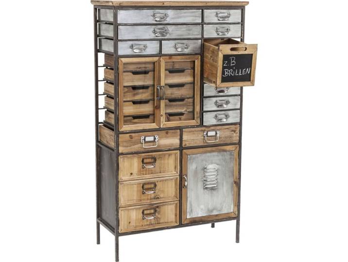 Commode industrielle en acier et pin