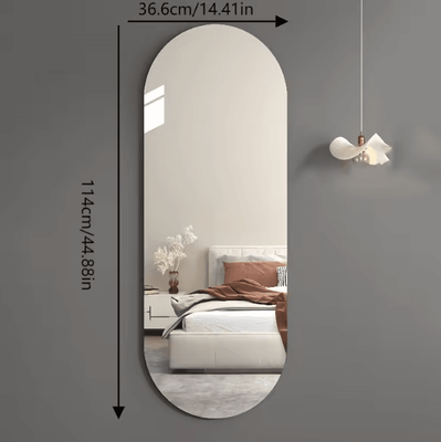 Inspire Curations Arched Acrylic Full Length Mirror Self Adhesive Modern Wall Mirror Decor 36.6x114cm 2pcs