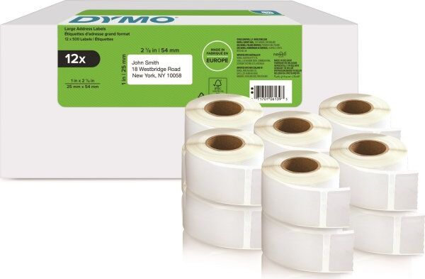 Dymo Labelwriter Returadresselabels, 25x54 Mm
