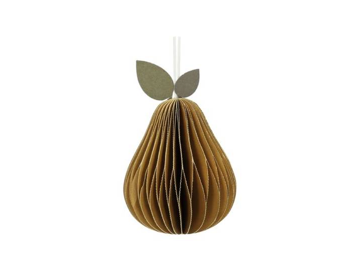 Hanger peer, papier, honingraat, oker, 8,5 cm