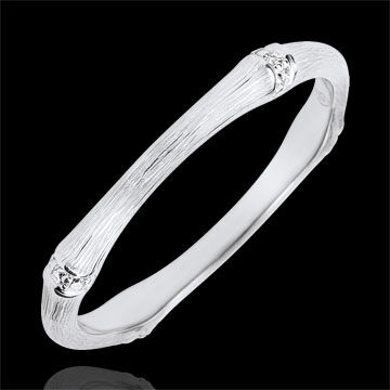 Edenly Ring Heiliger Urwald - Diamantenvielfalt 2 mm - 18 Karat gebÃ¼rstetes We