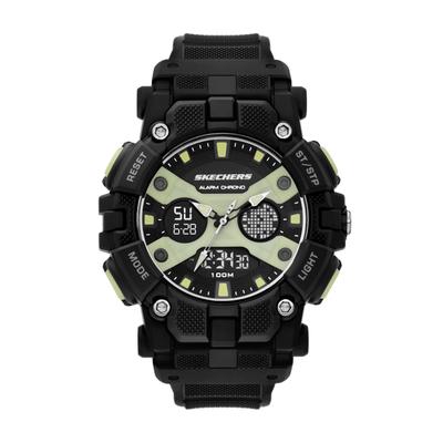 Chronograph SKECHERS "BONHILL", schwarz (schwarz, lindgrün), Armbanduhren, Herren, Chronograph, Quarzuhr, Armbanduhr, Herrenuhr, digital, analog, Tag, Wochentag