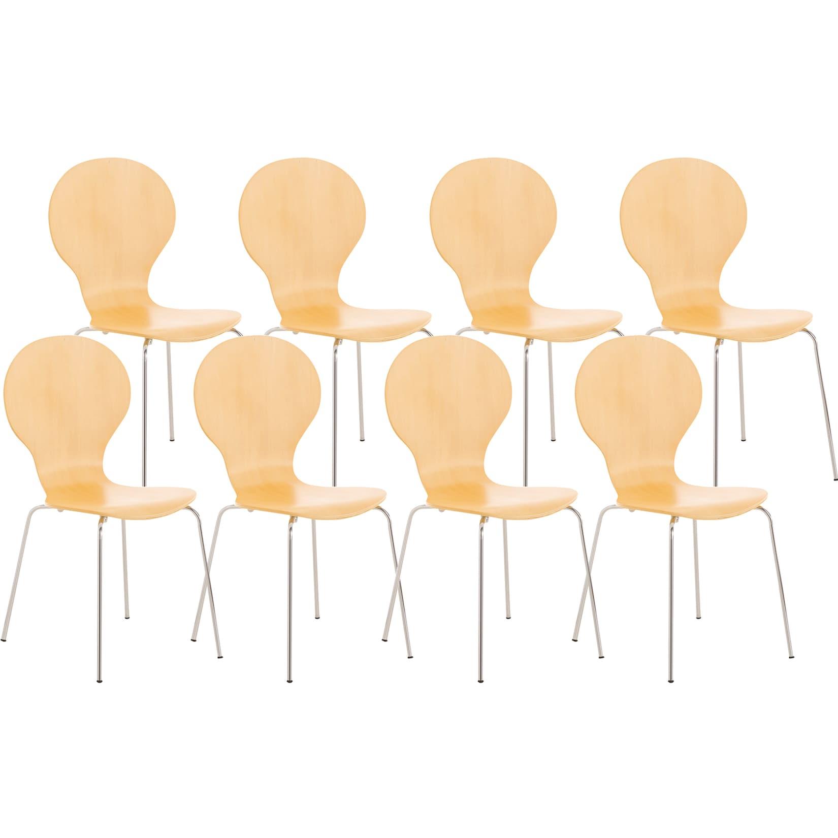 CLP 8er Set Besucherstuhl Diego Farbe: natur