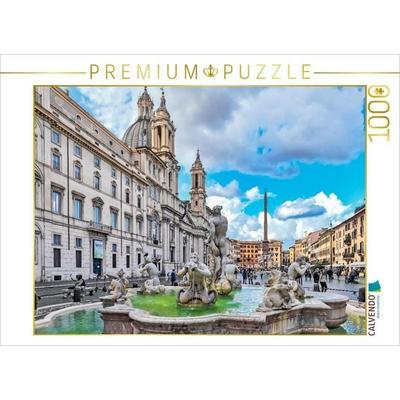 CALVENDO Puzzle Piazza Navona mit dem Mohrenbrunnen | 1000 Teile Lege-Größe 64 × 48 cm Foto-Puzzle für glückliche Stunden