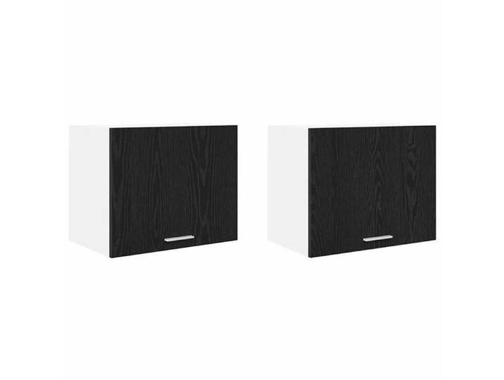 Noir Placard suspendue - Armoire Murale 2 pcs Chêne noir et Blanc 50x31x40cm FZ38197