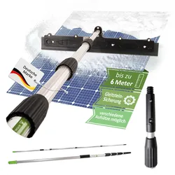 Profi Photovoltaik Teleskopstangenset 6m- Schnee entfernen auf PV Anlage mit Teleskopstange+Schneeschieber+Gripprotector (6 Meter Set)