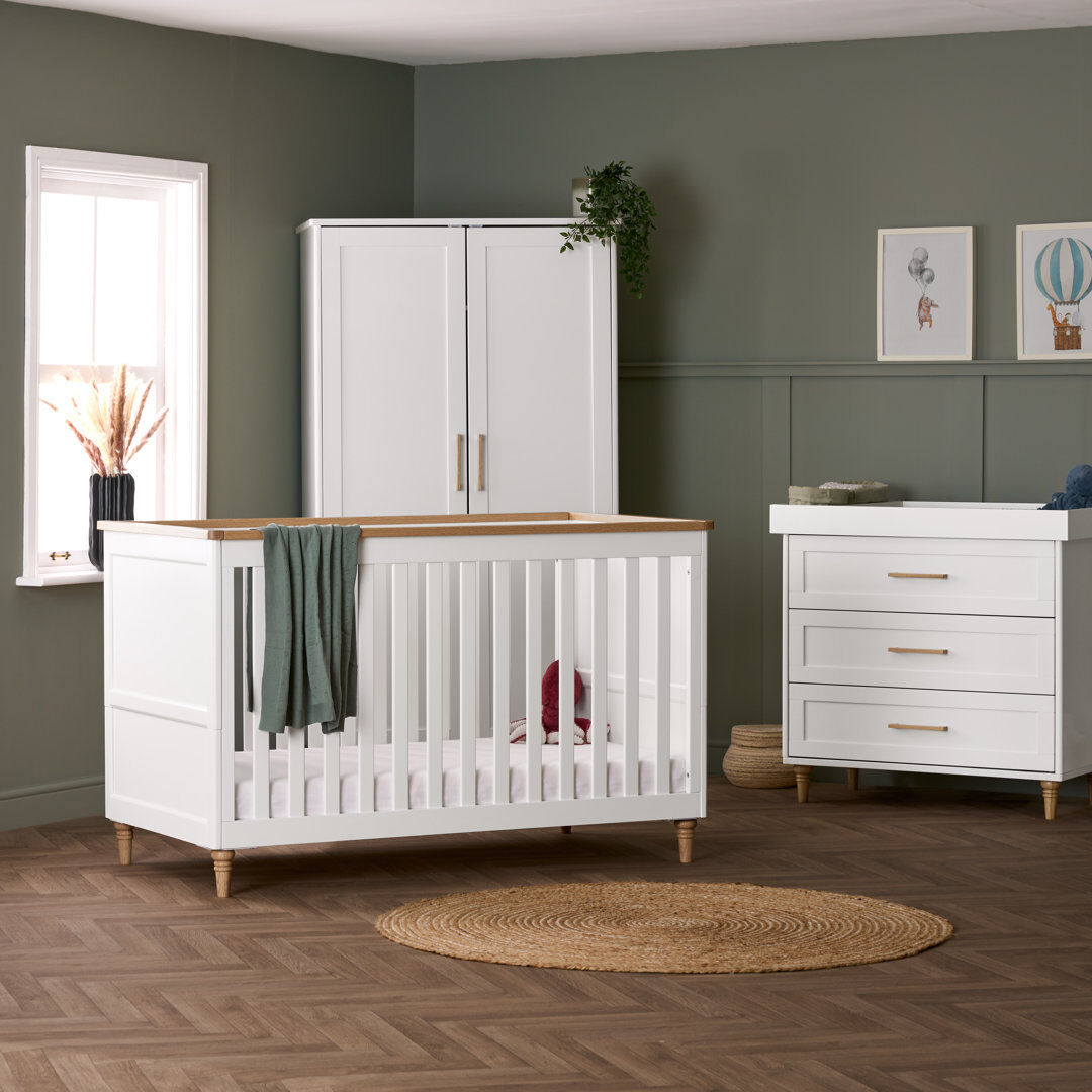 Obaby Orla 3 Piece Room Set - White with Natural White 70 x 140 cm