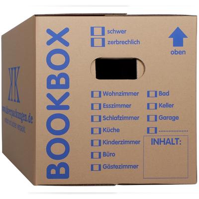 KK Verpackungen 5 Bücherkartons 2-wellig Bookbox Ordnerkartons Archivkartons