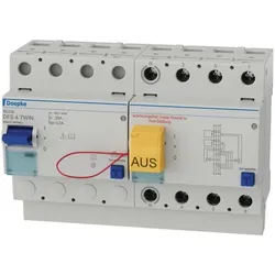 DOEPKE FI-Schutz mit Zusatz 4-polig 400V 25A DFS4 025-4/0,30-A TWIN 0,3A Reiheneinbaugerät A 8TE