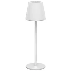 goobay Kabellose LED-Tischlampe weiß, 11x36x11 cm