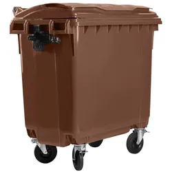 Hardwex Müllcontainer 660 l Braun mit Flacheckel
