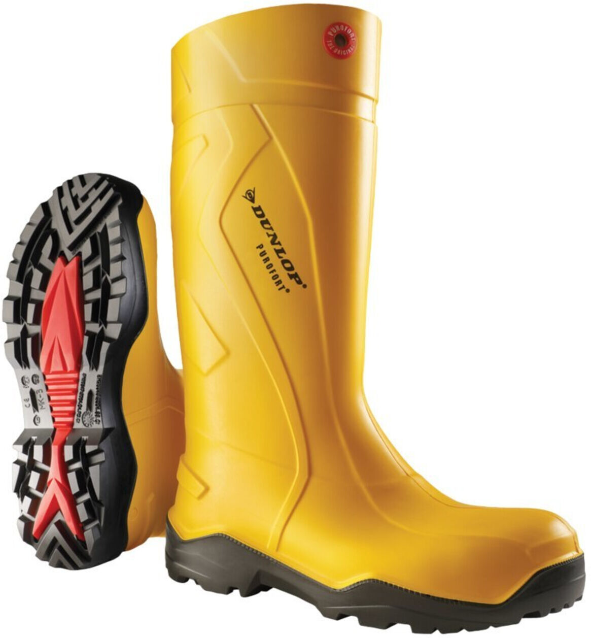 Dunlop Sicherheitsstiefel EN20345 S5 CI SRC Gr.44 Purofort+ gelb Stahlkappe/sohle (45507-44)