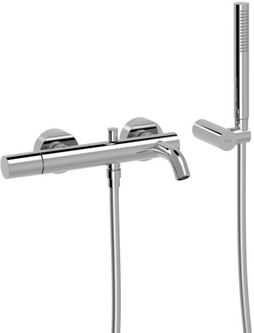 Tres Armaturen Tres Study Wannenarmatur 26117001 Aufputz, mit Wannen-Brause-Set, chrom