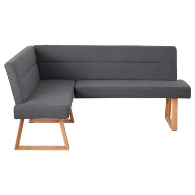 Eckbank OTTO HOME "Mellio", grau (anthrazit, eichefarben), B:190cm H:82cm T:150cm, Stoff, Sitzbänke, Eckbank, Beine aus massiver Eiche, pflegeleichtem Webstoff Bezug, Breite 190 cm