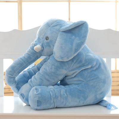 Playful Picks Plush Elephant Pillow Blue